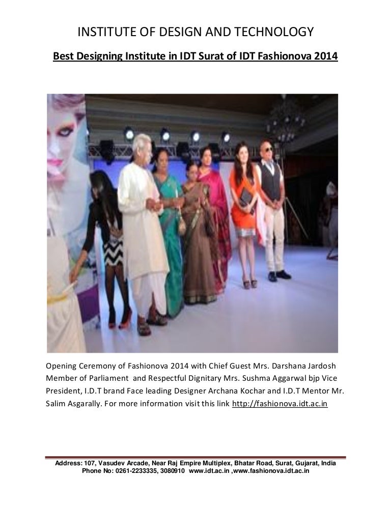 Best designing institute in idt surat of idt fashionova 2014