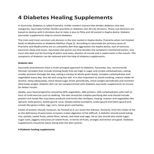 Best diabetes supplements