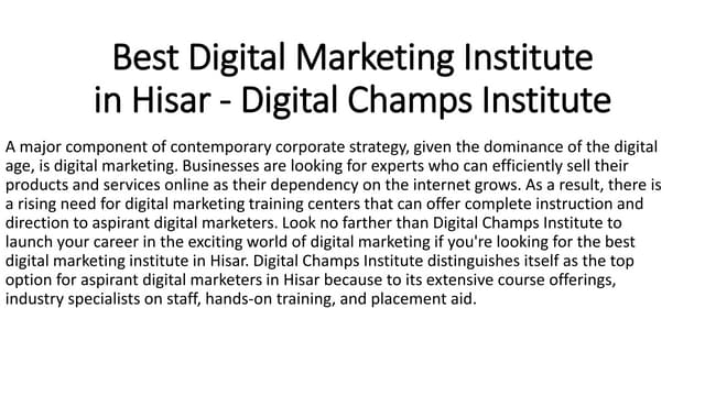 Best Digital Marketing Institute In Hisar Digital Champs Pdf Pdf Best Digital Marketing Institute In Hisar Digital Champs Pdf Pdf