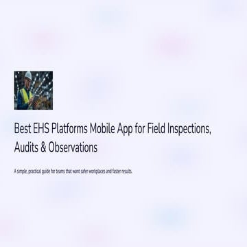 Best EHS Platforms Mobile App for Field Inspections, Audits, and ...