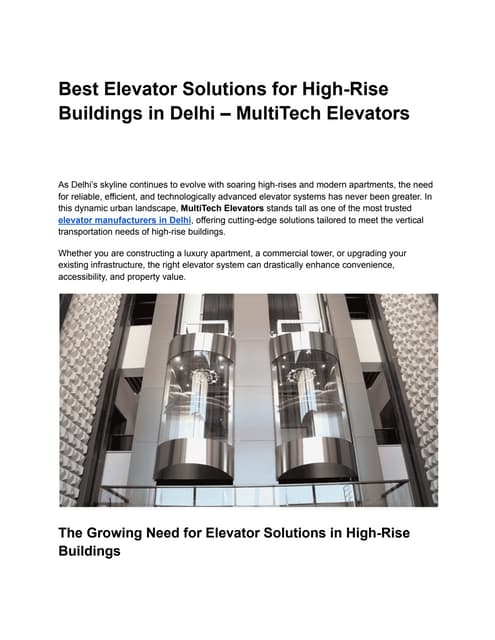 Illustration of High-Rise Building Elevator Maintenance