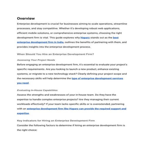 Best Enterprise Development Firm in India