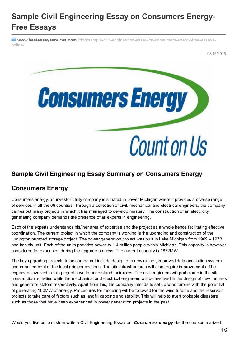 Bestessayservices Sample Civil Engineering Essay On Consumers En 
