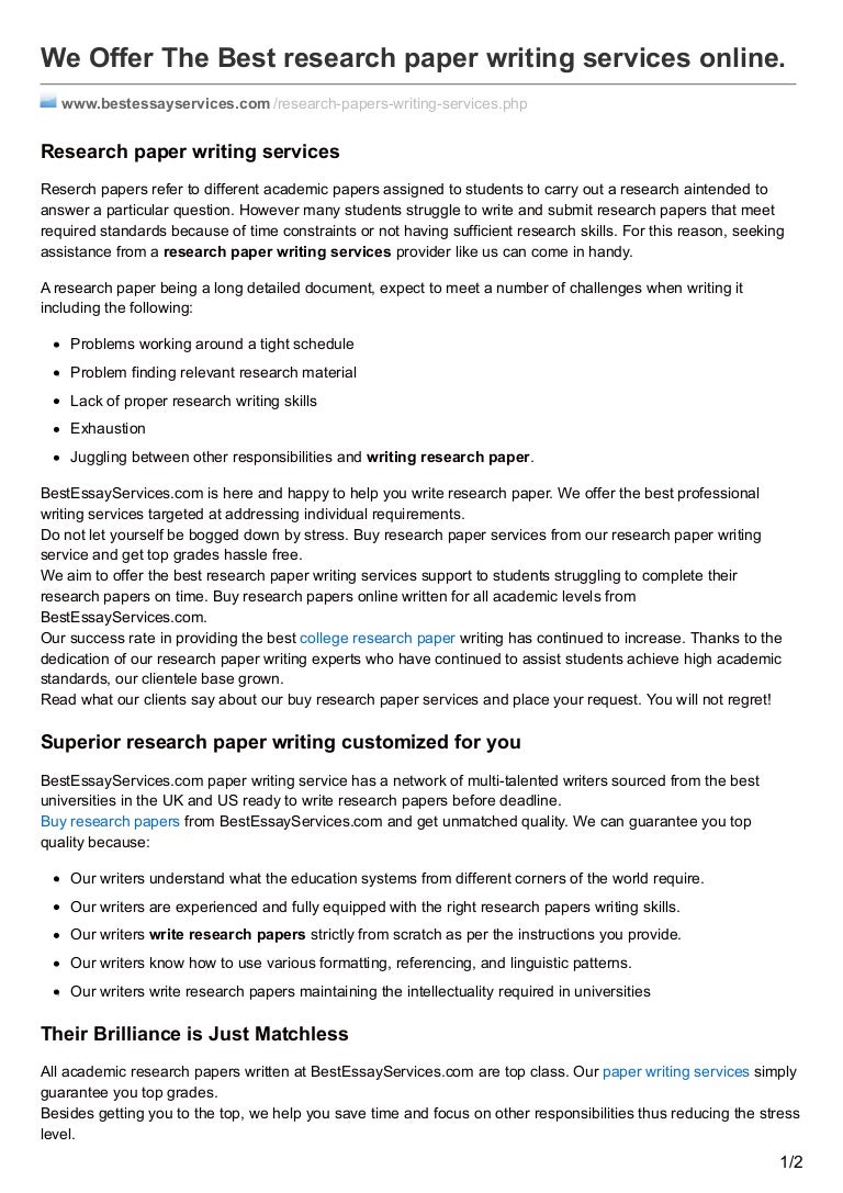 Research papers in service marketing