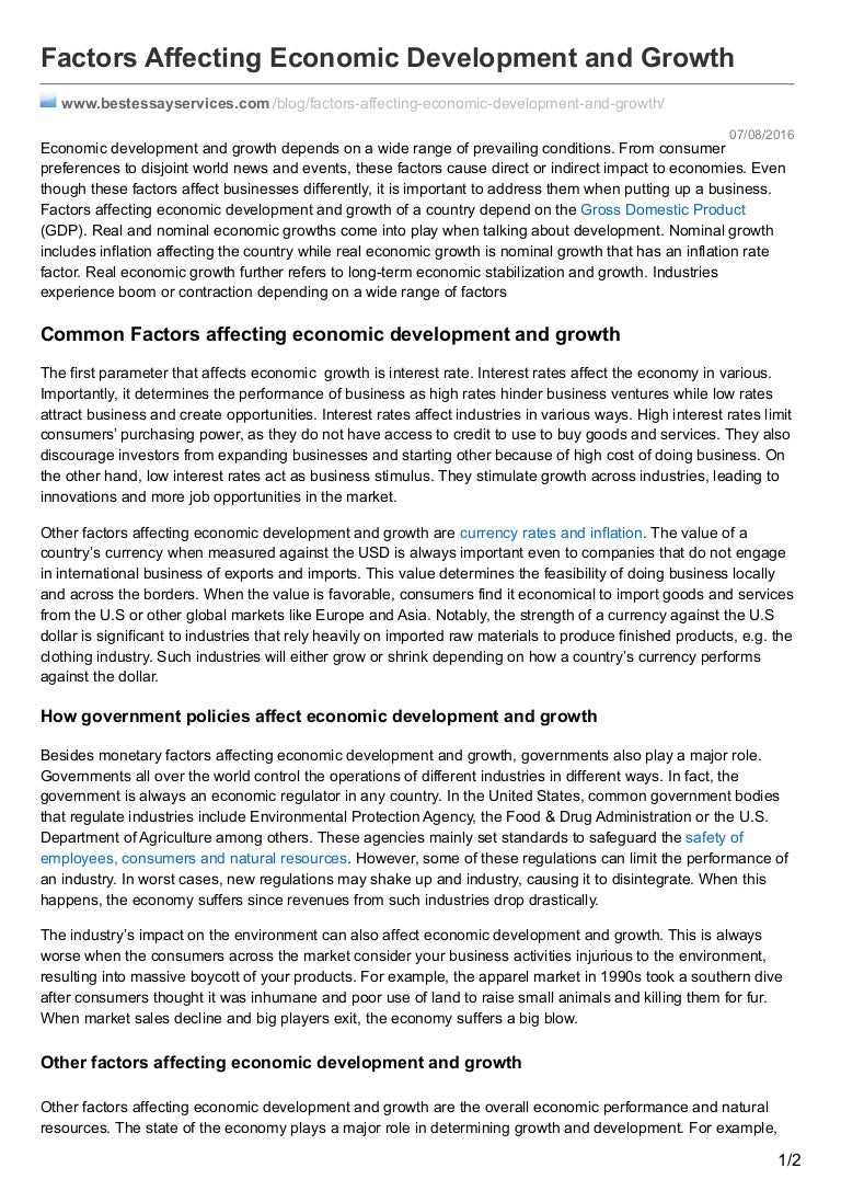 bestessayservices com factors affecting economic