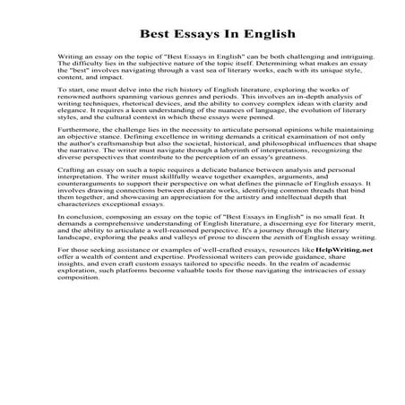Best Essays In English. American College of Education