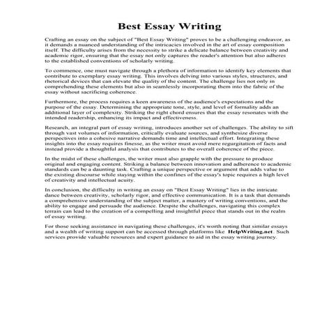 Best Essay Writing