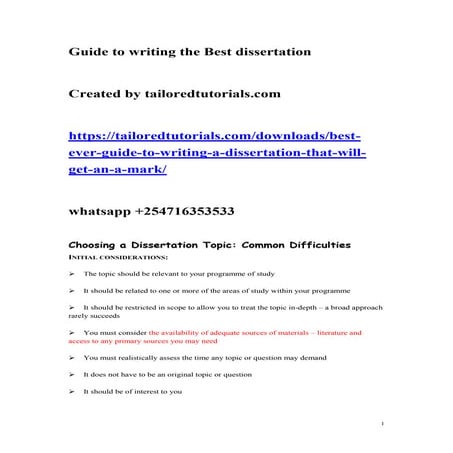 Dissertation Examples | Sample Dissertations | PDF