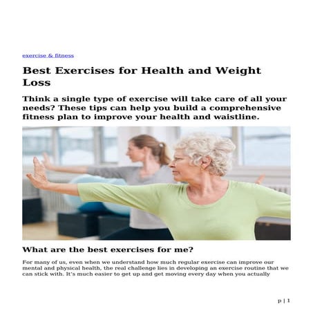 Best Exercises for Health and Weight Loss