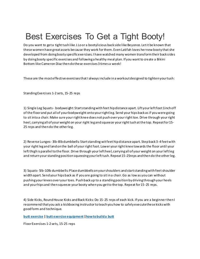 Best Exercises To Get A Tight Booty