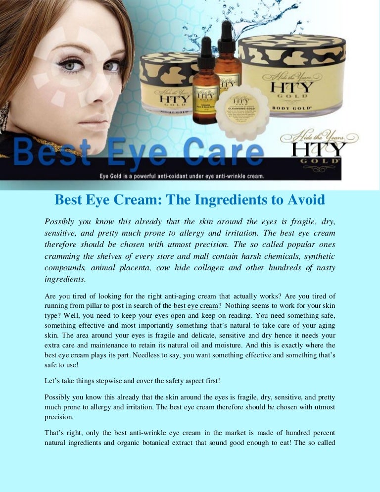 Best Eye Cream The Ingredients to Avoid