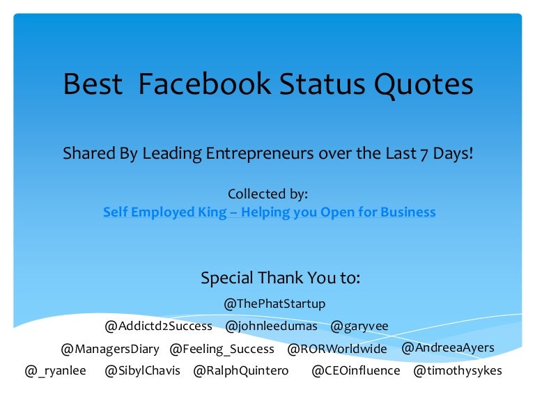 Best Facebook Status Quotes