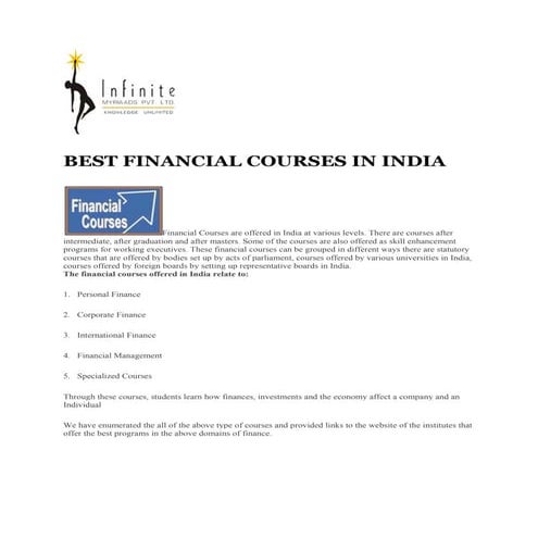 Best financial courses in india