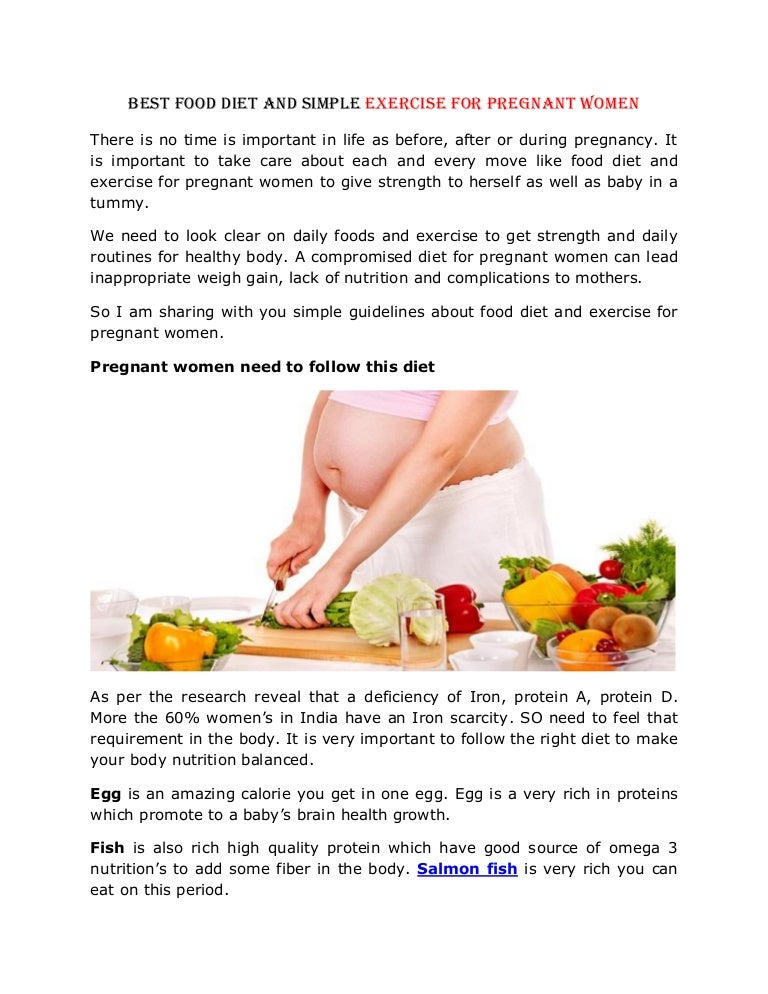 Best food diet and simple exercise for pregnant women to follow