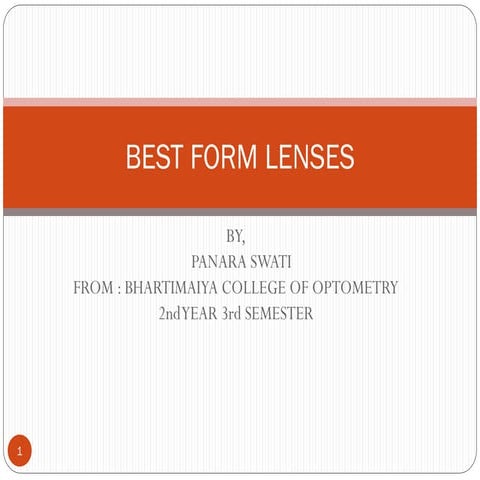Best form lenses