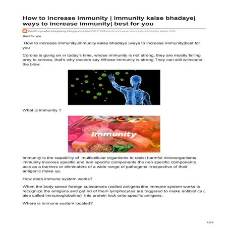 8. nutrition and immunity | PPT