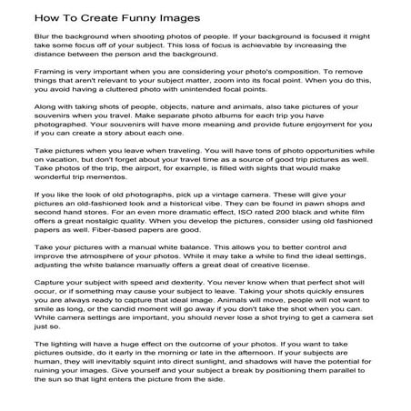 How To Create Funny Images
