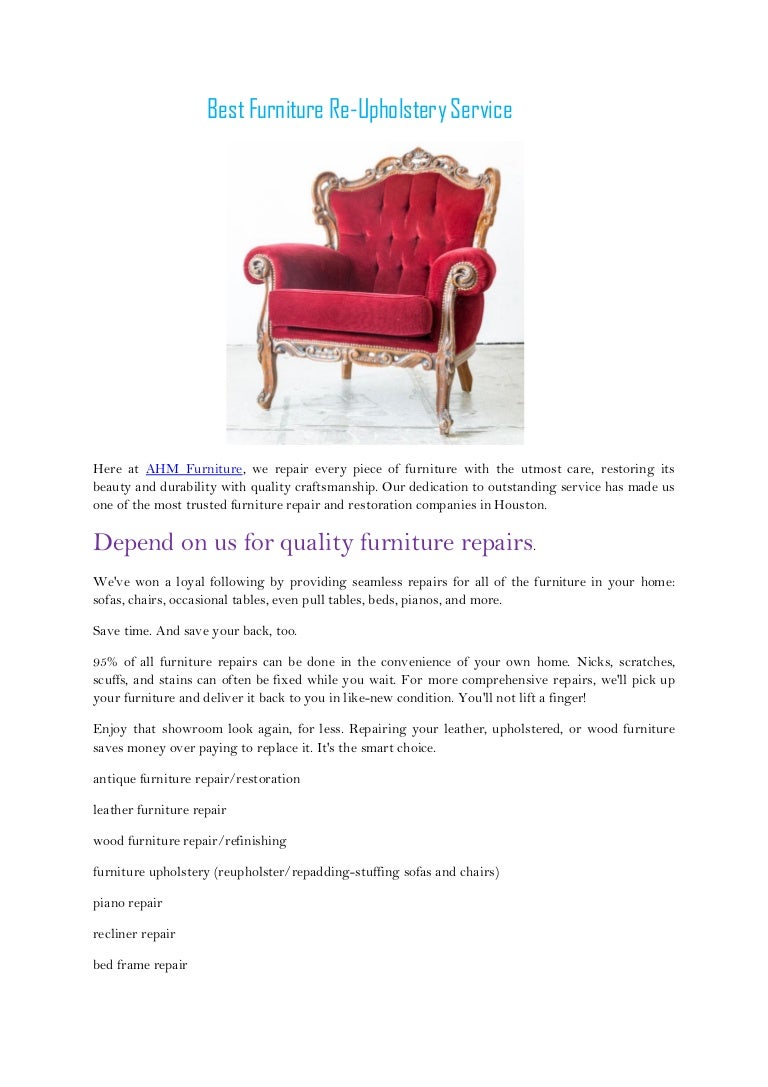 Best Furniture Re Upholstery Service