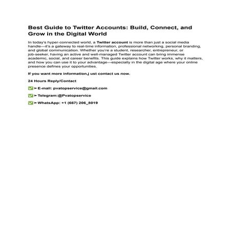 Best Guide to Twitter Accounts_ Build, Connect, and Grow in the Digital World...
