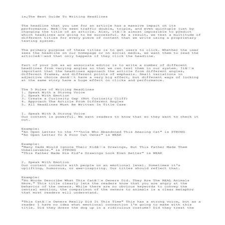 Best guide to writing headlines
