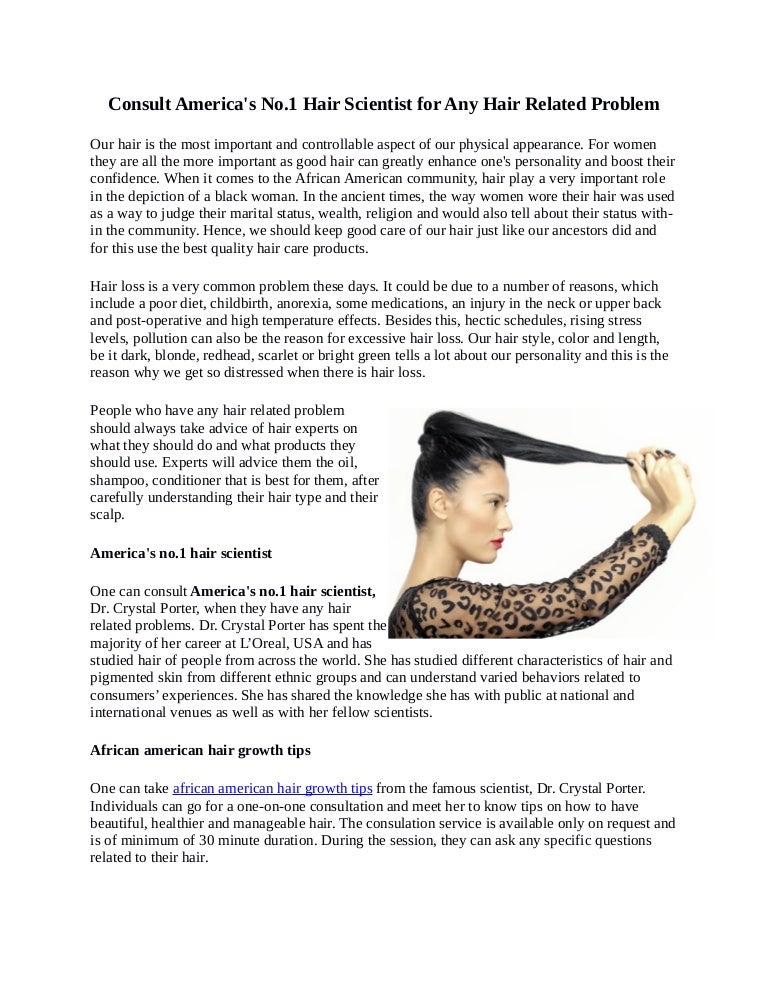 Consult America S No 1 Hair Scientist For Any Hair Related Problem