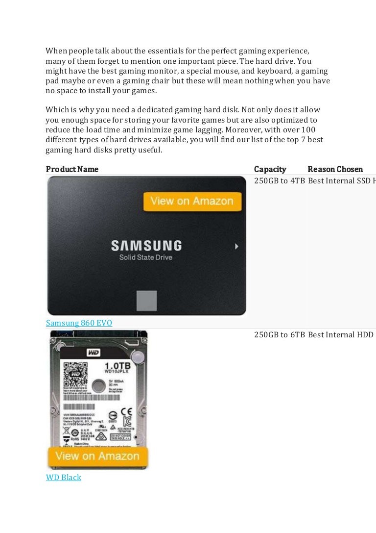 Best hard drives for gaming