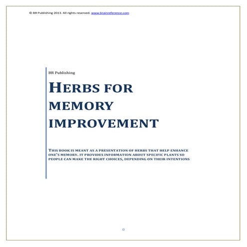Best herbs for memory improvement