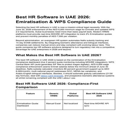 7 Best HR Software for Healthcare Industry in the UAE | PDF