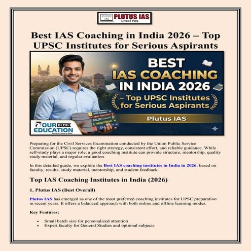 Top IAS Coaching in Delhi for UPSC 2026 Aspirants. | PDF