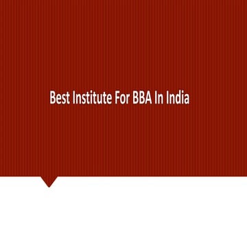 Best Institute For BBA In India