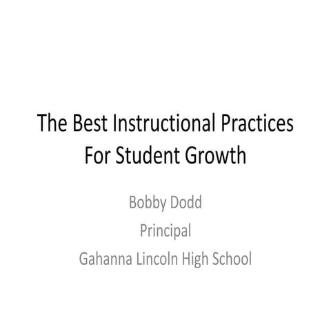 Best Instructional Practices for Student Growth