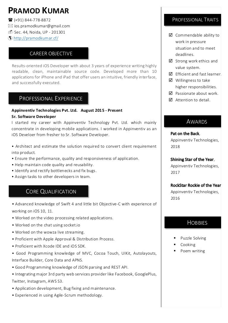 Best Ios Resume