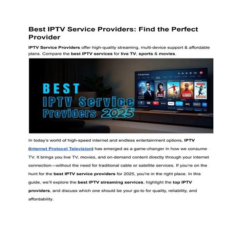Best IPTV Service Providers_ Find the Perfect Provider (1).pdf