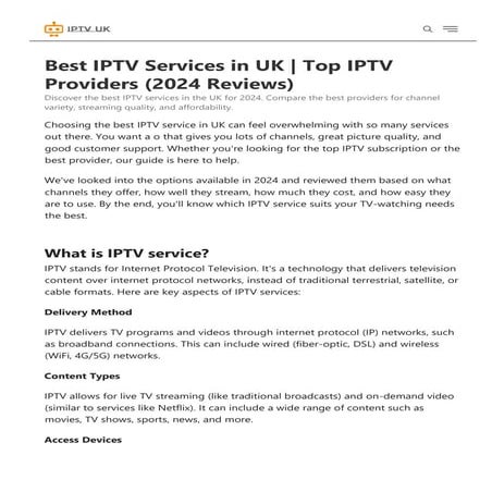 Best IPTV Services in UK | top IPTV Providers 2024 Reviews.pdf