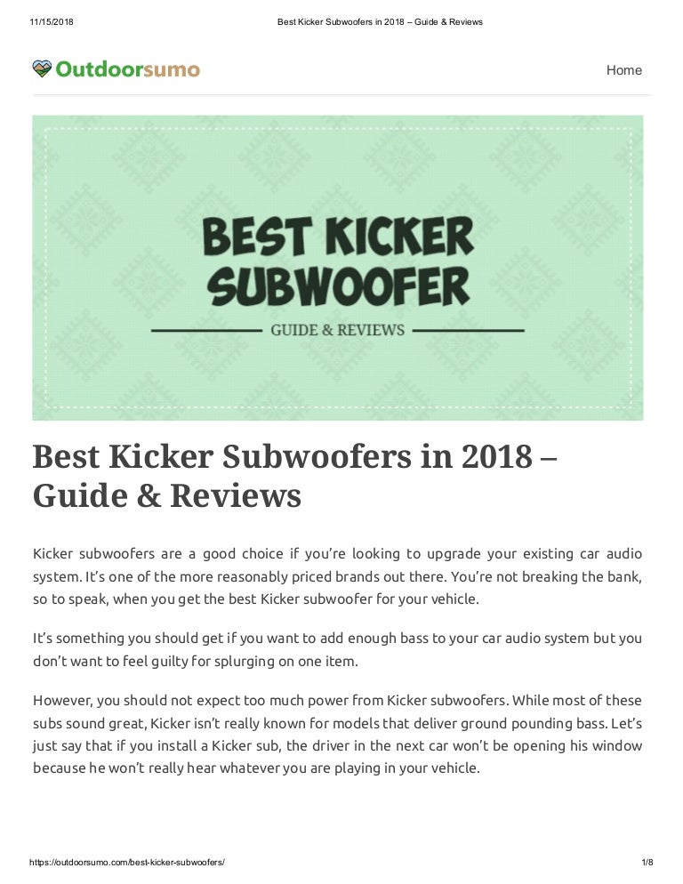 2018 best subwoofers