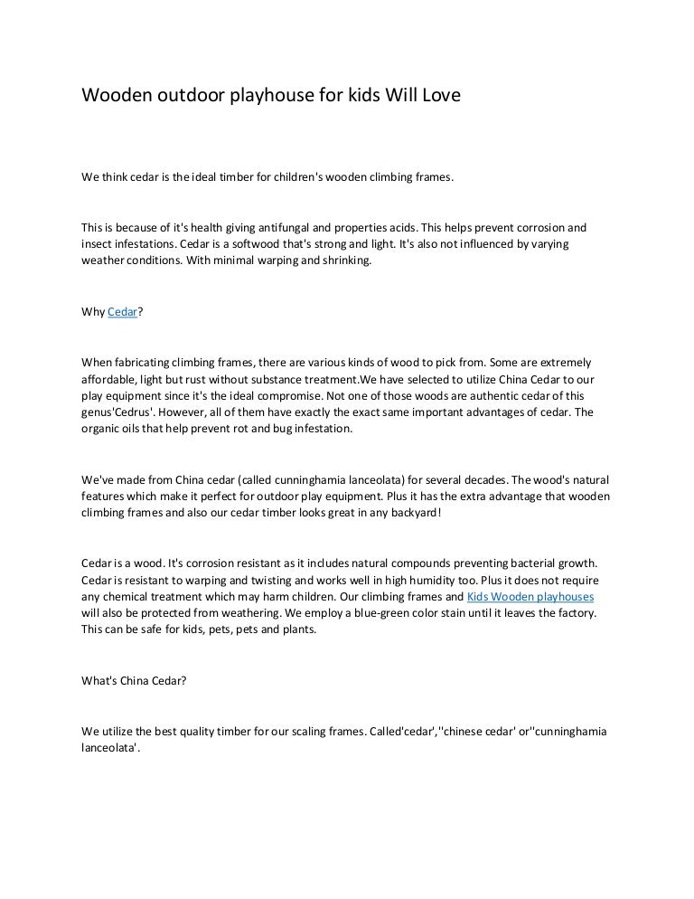 best wooden playhouses