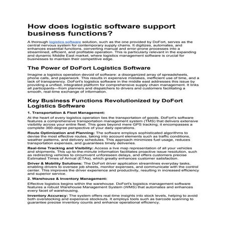 Best Logistics Software in UAE - Dubai | ERP System | DOCX