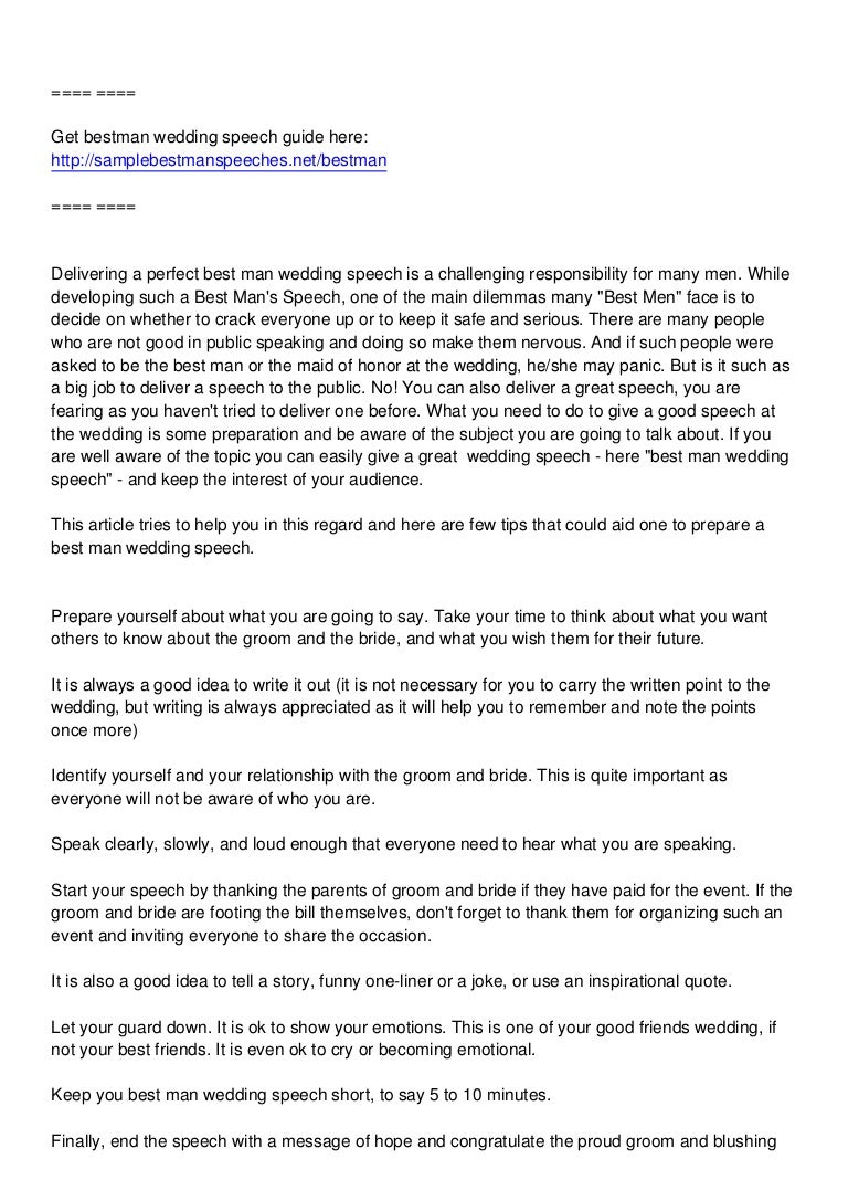Best Man Wedding Speech Tips