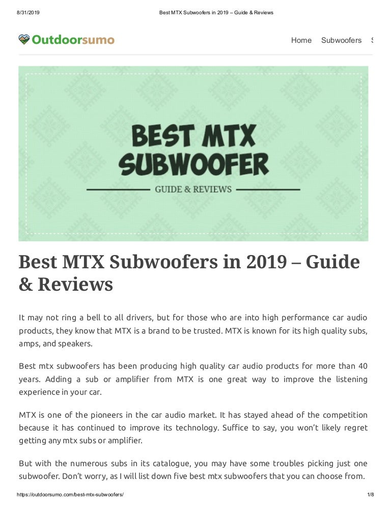 best alpine subwoofer