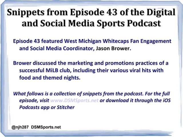 Episode 43 of the DSMSports Podcast...