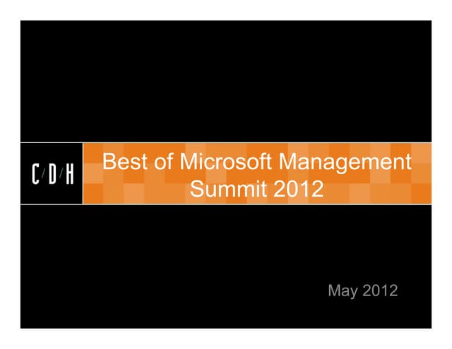 Best of Microsoft Management Summit 2012