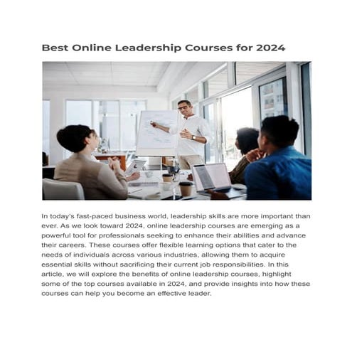 Best Online Leadership Courses for 2024 | CIO Women Magazine