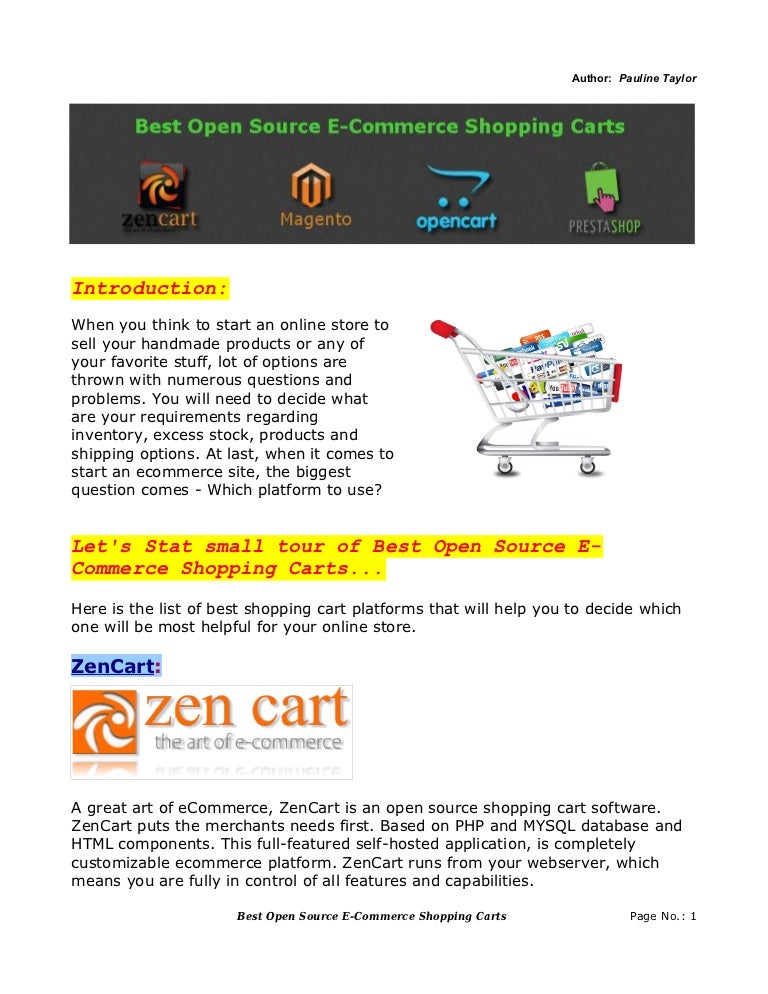 Best Open Source Shopping Carts