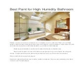 Best paint for high humidity bathroom