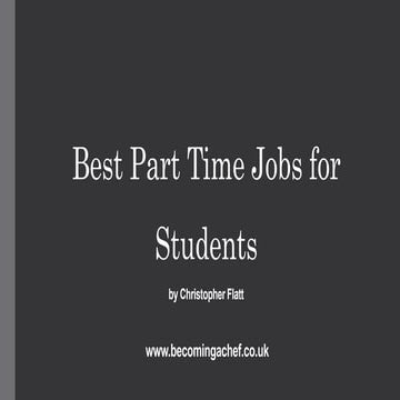 Best Part Time Jobs For Students   