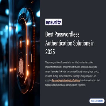 Best Passwordless Authentication Solutions in 2025.pdf