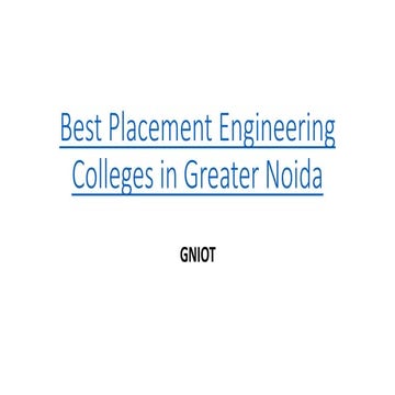 Best Placement Engineering Colleges in Greater Noida- GNIOT