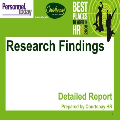 Best Places To Work In HR   2008 Research Report