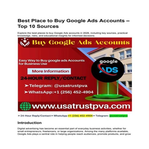 Top 10 Trusted Sources to Buy Google Ads Accounts in 2026 | PDF