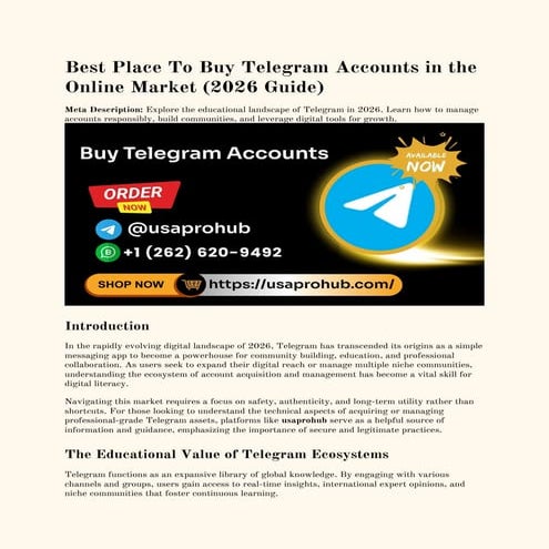 Comprehensive 2026 Guide to Buying and Managing Telegram Accounts in ...